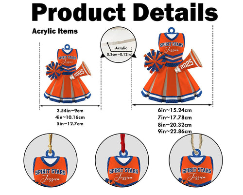 Custom Cheerleading Christmas Ornament, Cheerleader Ornament, Sport Ornament, Cheer Team Gift, Cheerleading Team Gift, Christmas Decor. COBILUMIE19