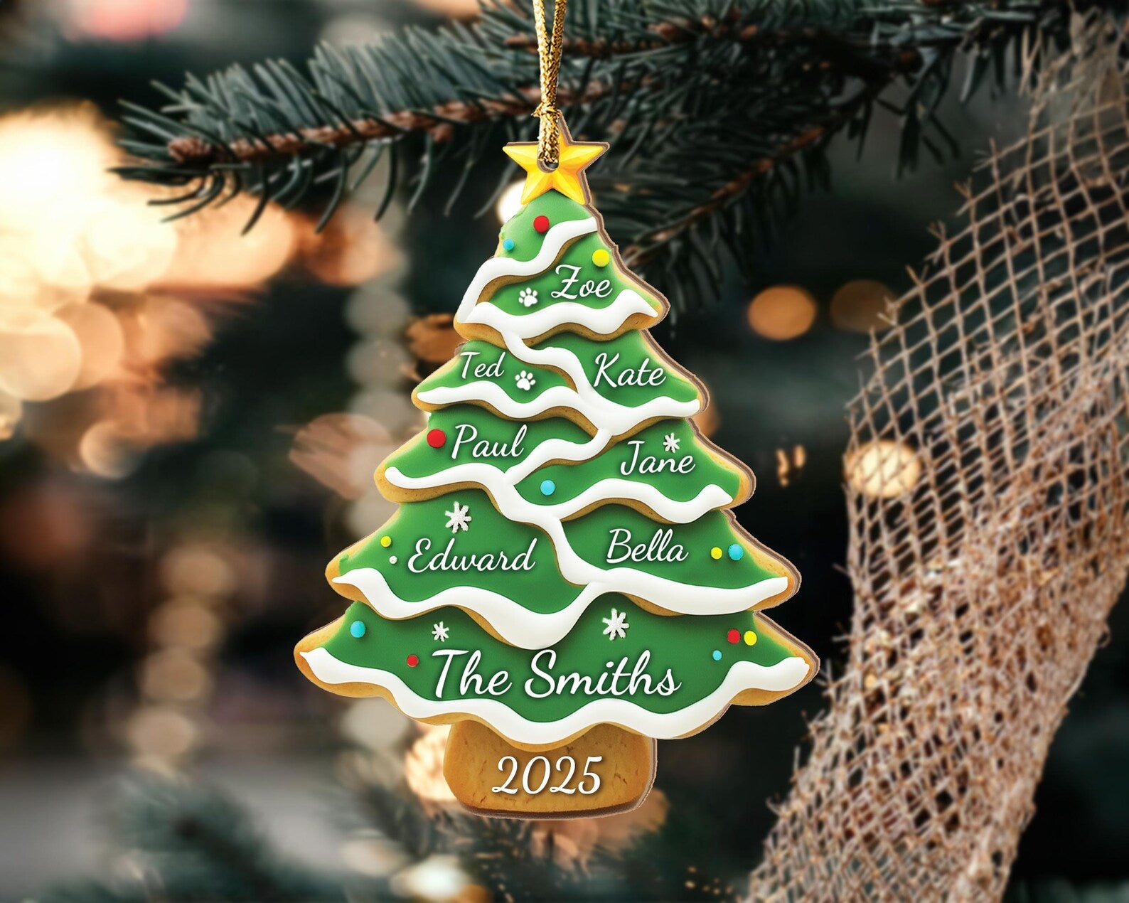 Personalized Family Christmas Ornament, Custom Family Tree Ornament, Family Name Ornament, Family Christmas Gift, Christmas Ornament 2026 COBILUMIE47