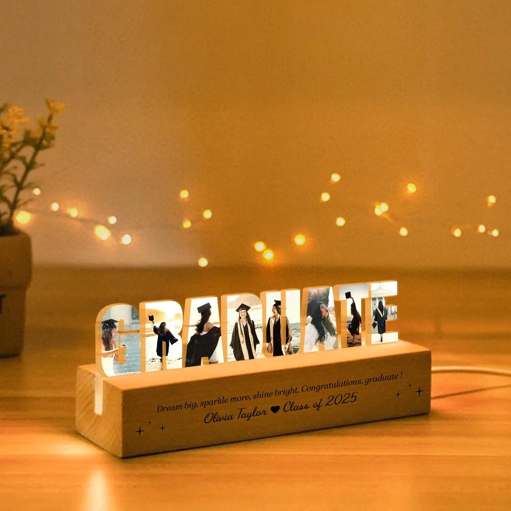 Personalized Graduate Photo Collage Night Light, Class of 2027 Gift, Graduation Gift, Senior Gift, High School Grad Gift, New Grad Gift. GDFDBILUMIE2