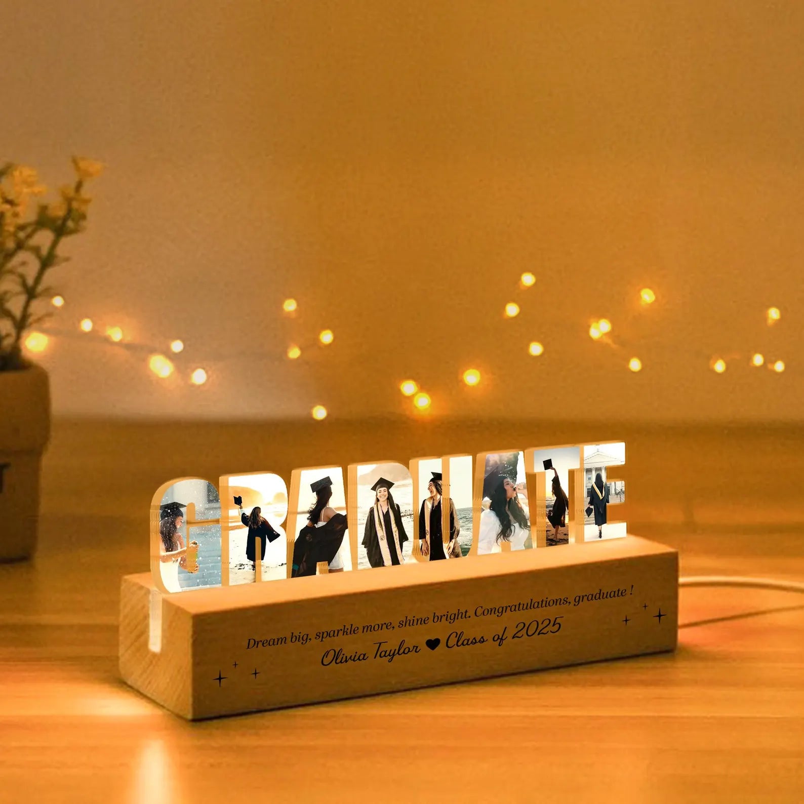 Personalized Graduate Photo Collage Night Light, Class of 2027 Gift, Graduation Gift, Senior Gift, High School Grad Gift, New Grad Gift. GDFDBILUMIE2