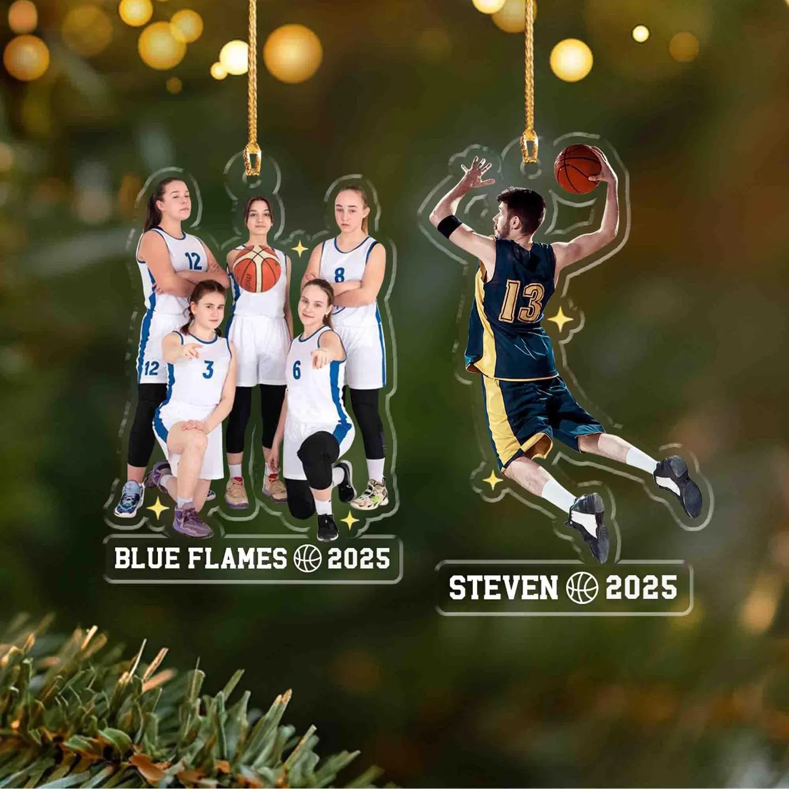 Personalized Basketball Team Christmas Ornament, Sport Photo Ornament, Basketball Player Gift, Baseball Team Gift, High School Team Gift. COBILUMIE21