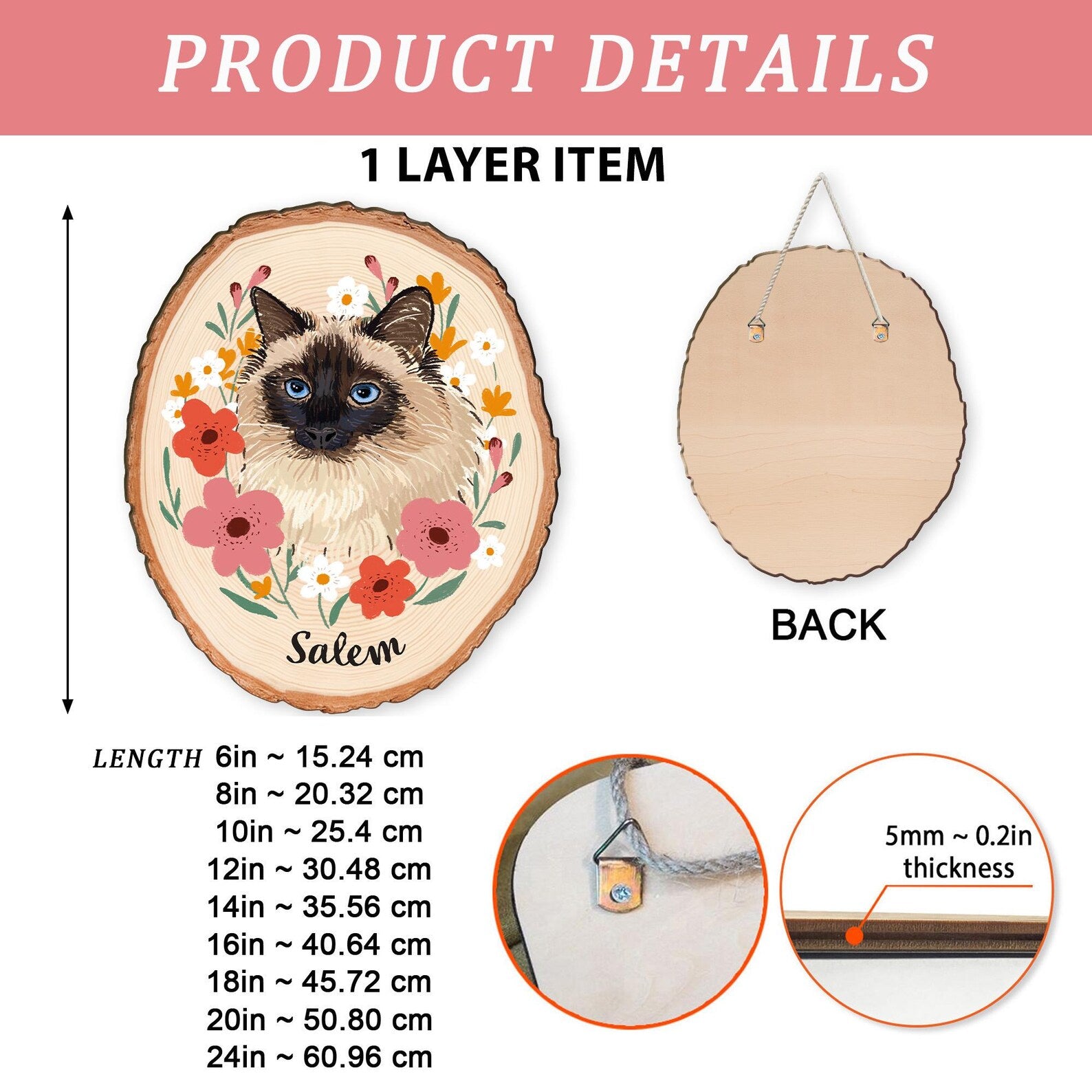 Custom Dog Portrait Wooden Hanging, Custom Pet Portrait Using Pet Photo, Dog Memorial Gift, Dog Portrait Wall Art, Pet Loss Sympathy Gift. WHBILUMMIE2