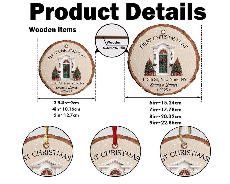 Custom New Home Ornament, Custom First Christmas in Our New Home Keepsake, First Home Ornament, Address Ornament, Christmas Decoration. COBILUMIE5