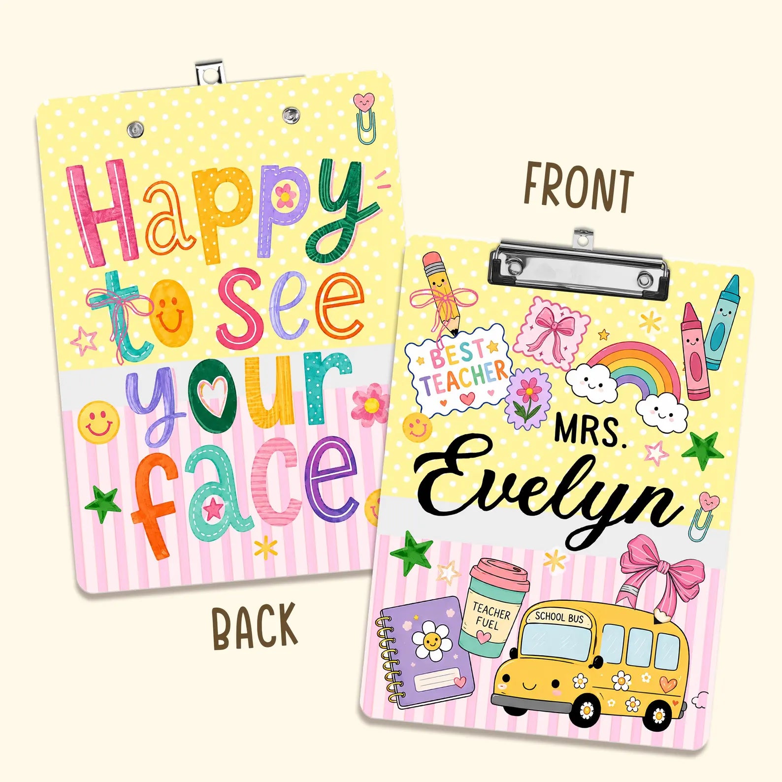 Personalized Teacher Name Clipboard, Custom Motivational Teacher Appreciation Gift, Back To School Gift, Best Teacher Gift, School Supplies. BTSBILUMIE7