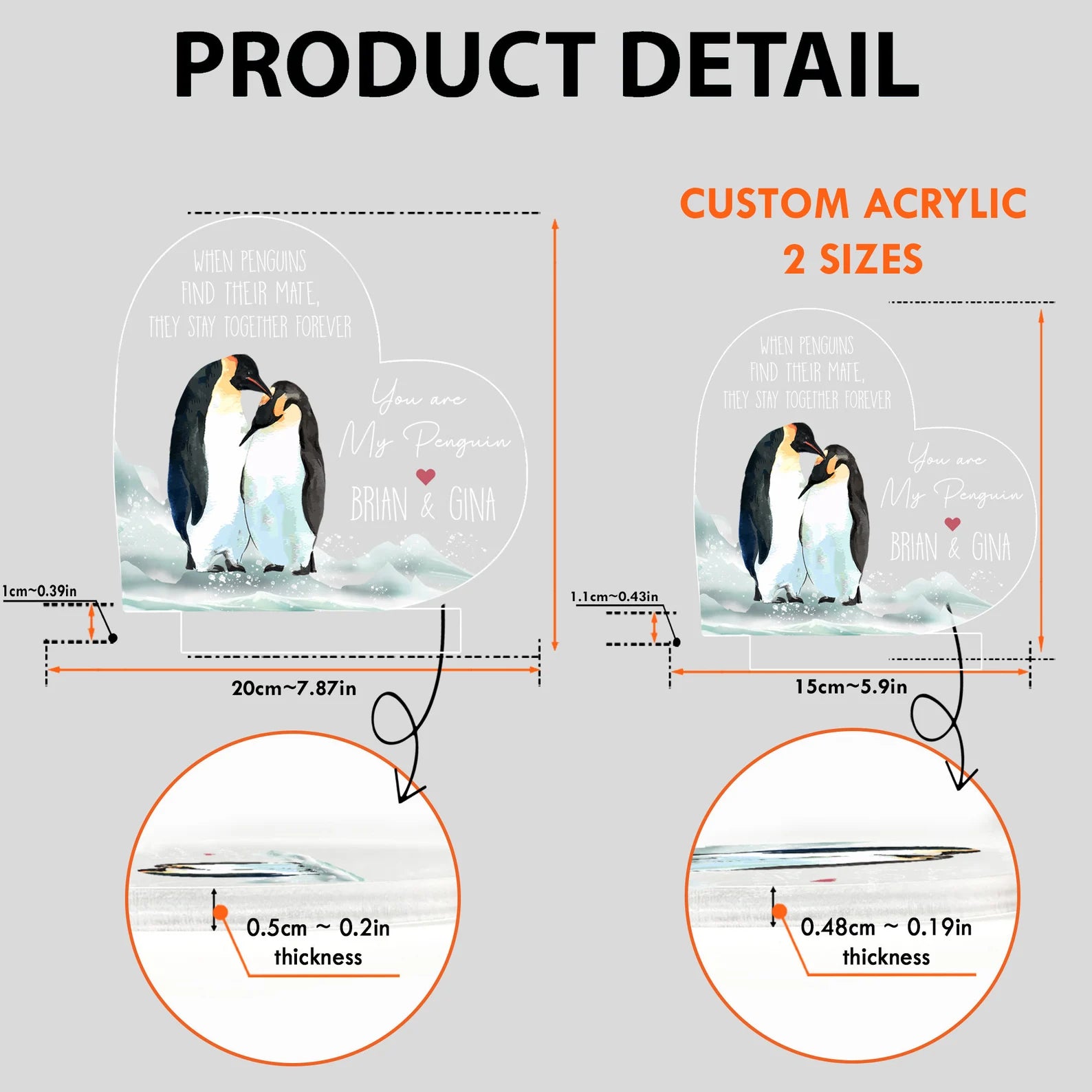Personalized You Are My Penguin Night Light, Custom Anniversary Gift, Couple Name Night Light, Gift For Husband, Gift For Wife. NLFRBILUMIE16