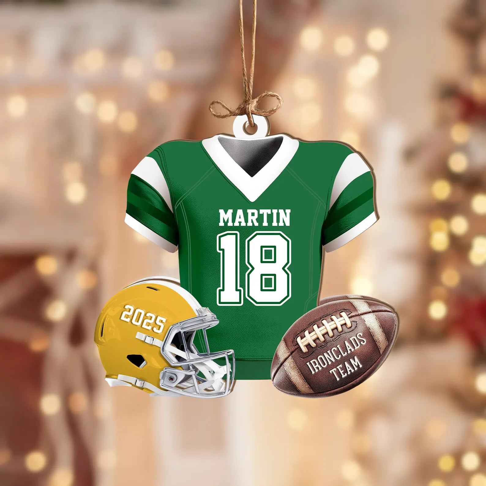 Personalized Football Player Christmas Ornament, Football Player Gift, Football Fan Gift, Football Coach Gift, Team Christmas Gifts. COBILUMIE29