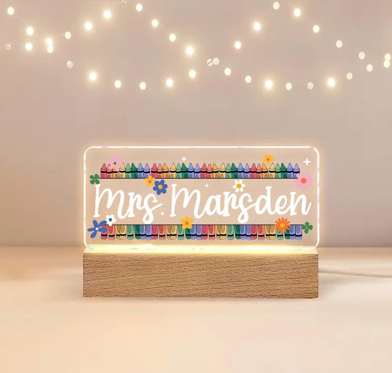 Personalized Teacher Name Light, Teacher Appreciation Gift, Gift For Teacher, Back To School Gift, Thank You Teacher Gift, Gift From Student. NLBILIMIE1