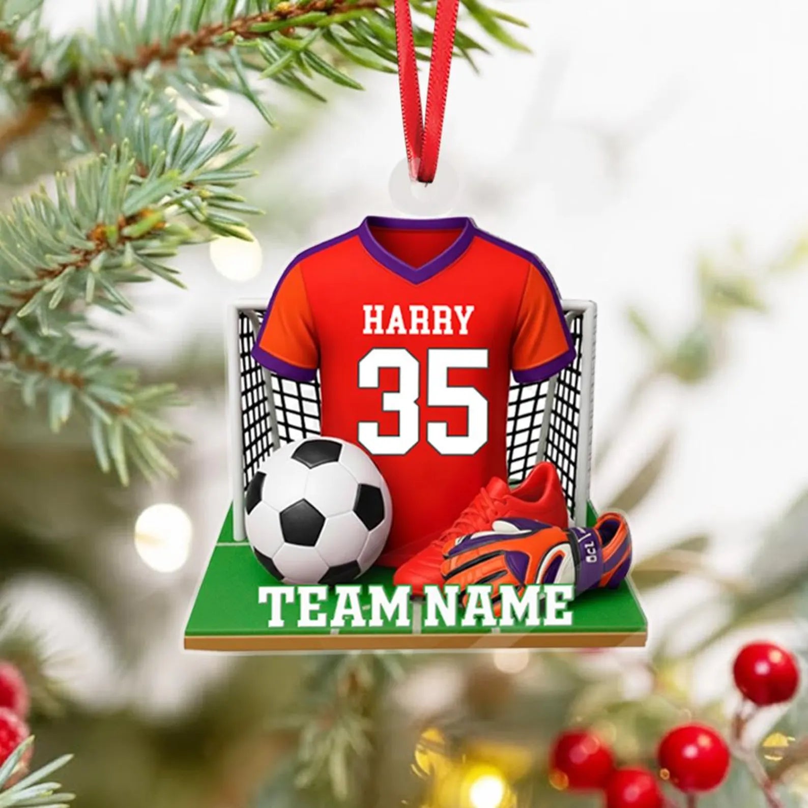 Personalized Soccer Player Ornament, Sport Christmas Ornament, Soccer Fan Gift, Soccer Team Gift, Soccer Coach Gift, Team Christmas Gifts. COBILUMIE70