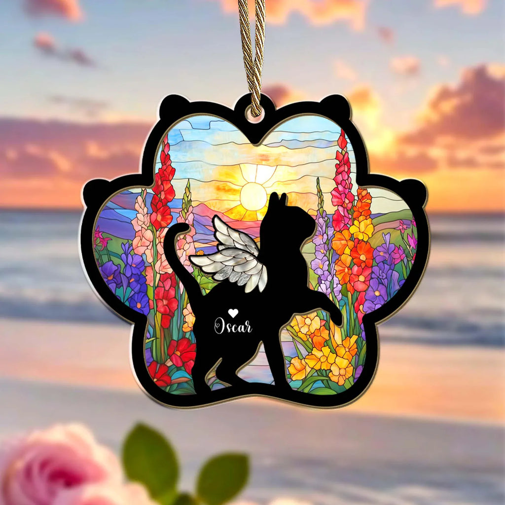 Custom Cat Loss Suncatcher, Custom Pet Memorial Gift, Pet Loss Sympathy Gift, Cat Lover Gift, Pet Remembrance Gift, Window Hanging. SCCBILUMMIE3