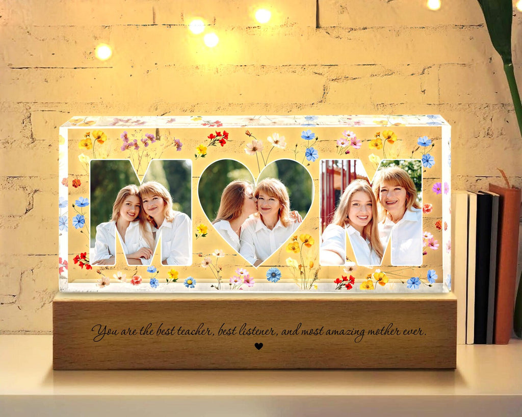 Custom Mom And Daughter Photo Collage Night Light, Mother's Day Gift, Family Photo Gift, Gift For Mom, Mom Birthday Gift, Mom Gift From Kids. NLFRBILUMIE31