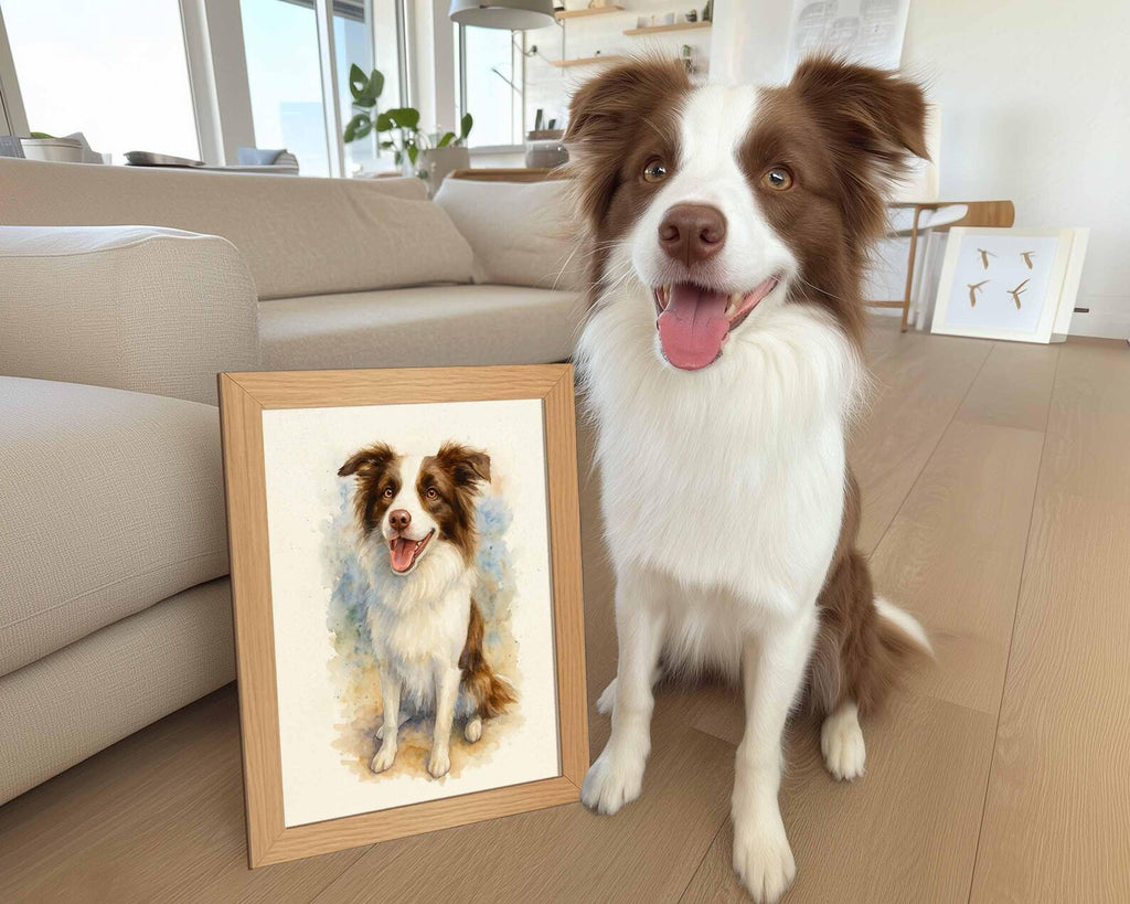 Custom Pet Portrait From Photo Wooden Hanging, Custom Dog Photo Frame, Pet Memorial Gift, Dog Loss Sympathy Gift, Gift For Dog Lovers. PTBILUMIE4