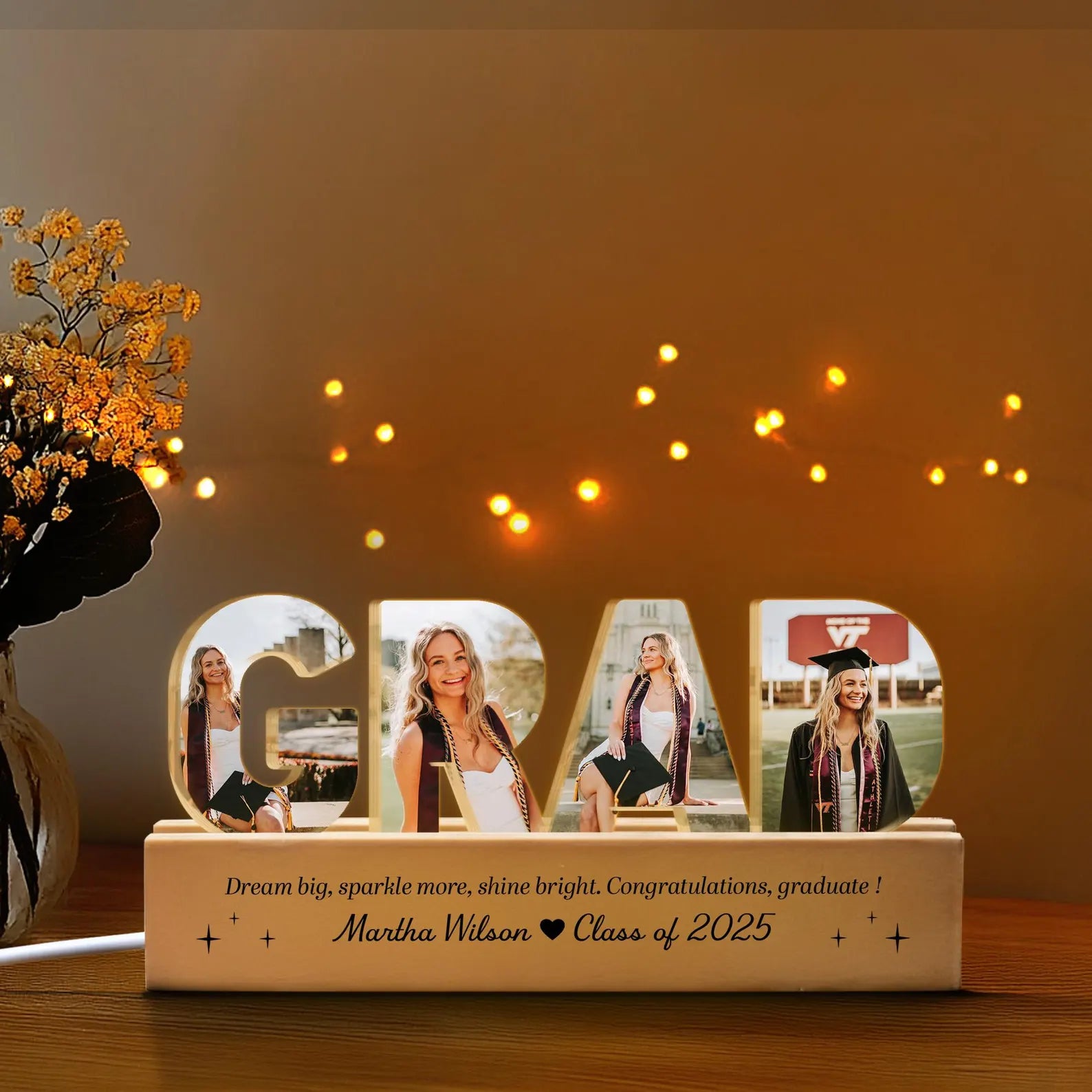 Custom Graduate Photo Collage Night Light, Custom Graduation Gift, Class of 2027 Gift, Senior Gift, High School Grad Gift, New Graduate Gift. GDFDBILUMIE1
