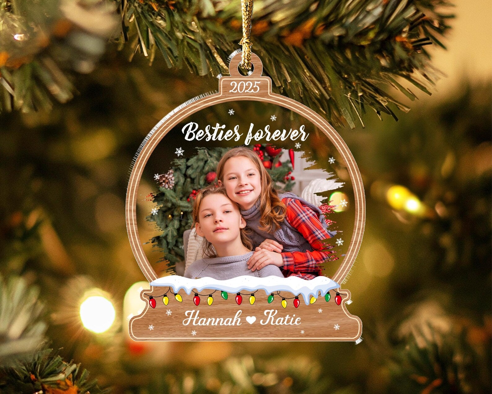 Personalized Bestie Forever Ornament, Kids Christmas Ornament, Friendship Ornament, Besties Gifts, Christmas Decor, Gift For Friends. COBILUMIE73