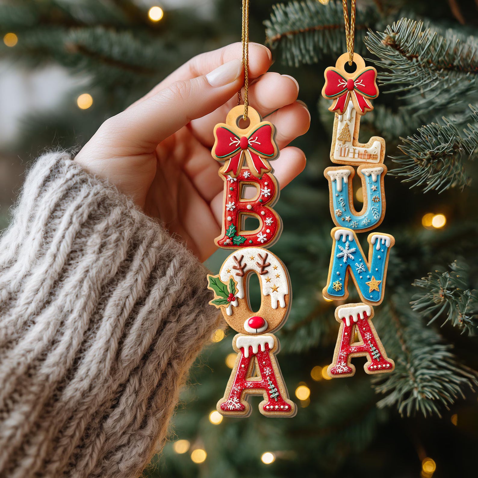 Custom Gingerbread Letter Ornament, Custom Gingerbread Cookie Alphabet, Kids Name Ornament, Christmas Stocking Tag, Kids Christmas Gift. COBILUMIE78