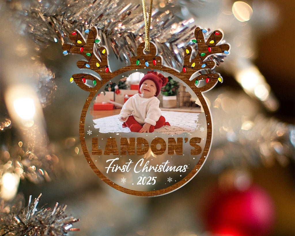 Personalized Baby's First Christmas Ornament, Baby Photo Ornament, New Baby Ornament, Baby Shower Gift, Newborn Ornament, Christmas Decor. COBILUMIE80