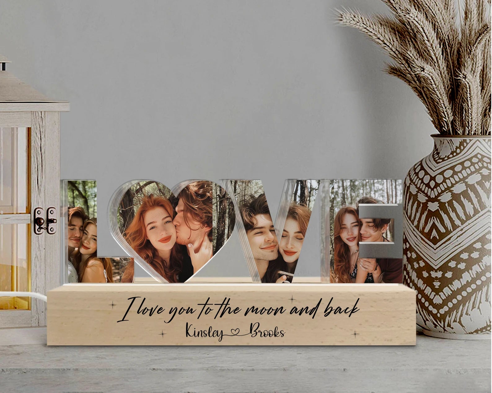 Personalized Couple Photo Collage Night Light, Custom Valentines Day Gift, Gift for Couple, Anniversary Gift, Gift for Girlfriend, Love Gift. NLFRBILUMIE14