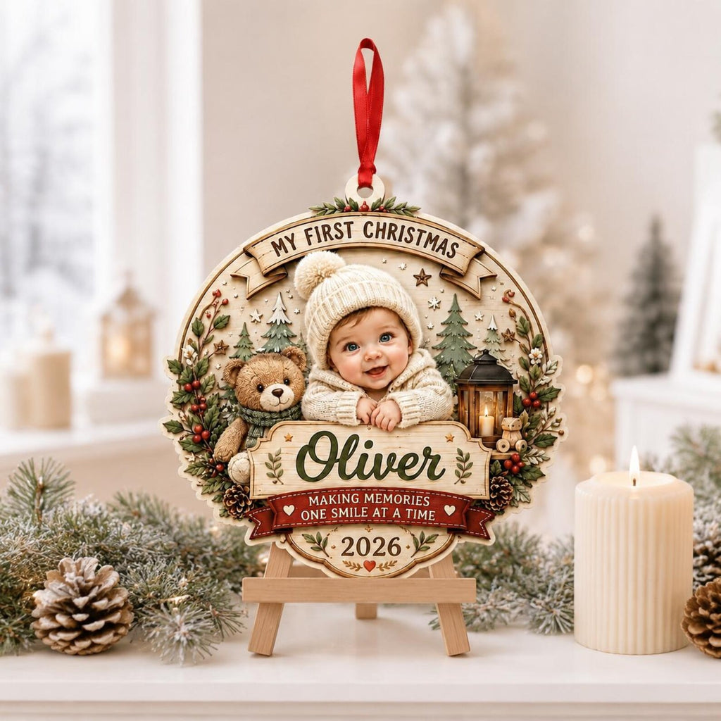 Personalized Farm Christmas Ornament, Custom Name Pig Barn Ornament, Farmer Family Gift, Rustic Wooden Homestead Christmas Decor	COBILUMIE120
