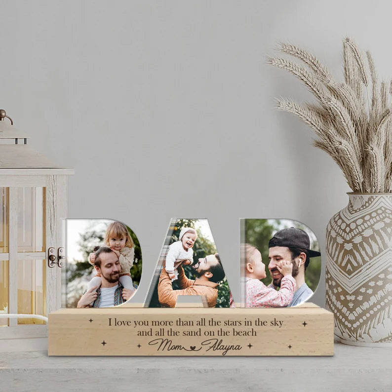 Personalized Dad Night Light, Custom Dad Photo Collage, Father's Day Gift, Gift for Dad, Best Dad Gift, Dad Gift From Kids, Gift For Husband. FDBILUMIE6