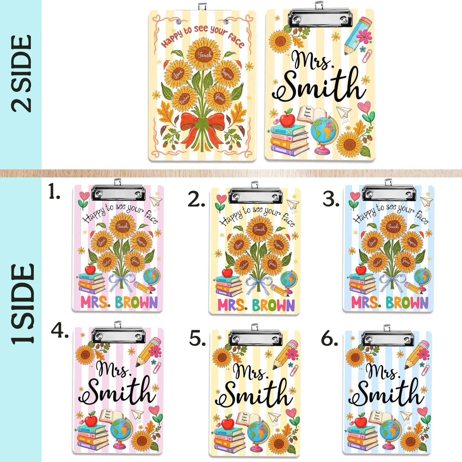 Custom Teacher Name Clipboard, Custom Teacher Appreciation Gift, Back To School Gift, New Teacher Gift, Gift From Kids, School Supplies. BTSBILUMIE6