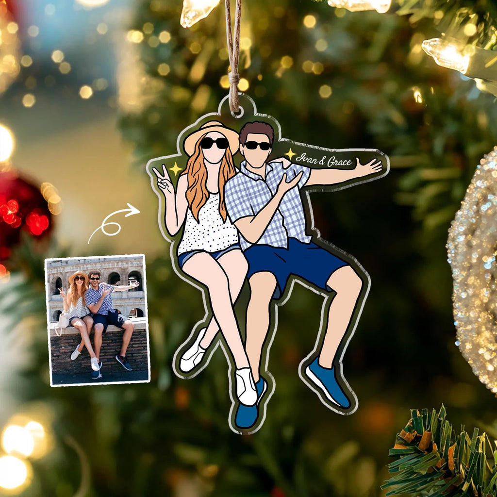 Custom Our First Christmas Ornament, Custom Family With Pets Ornament, Family Christmas Ornament, Family Christmas Gift, Christmas Decor COBILUMIE50