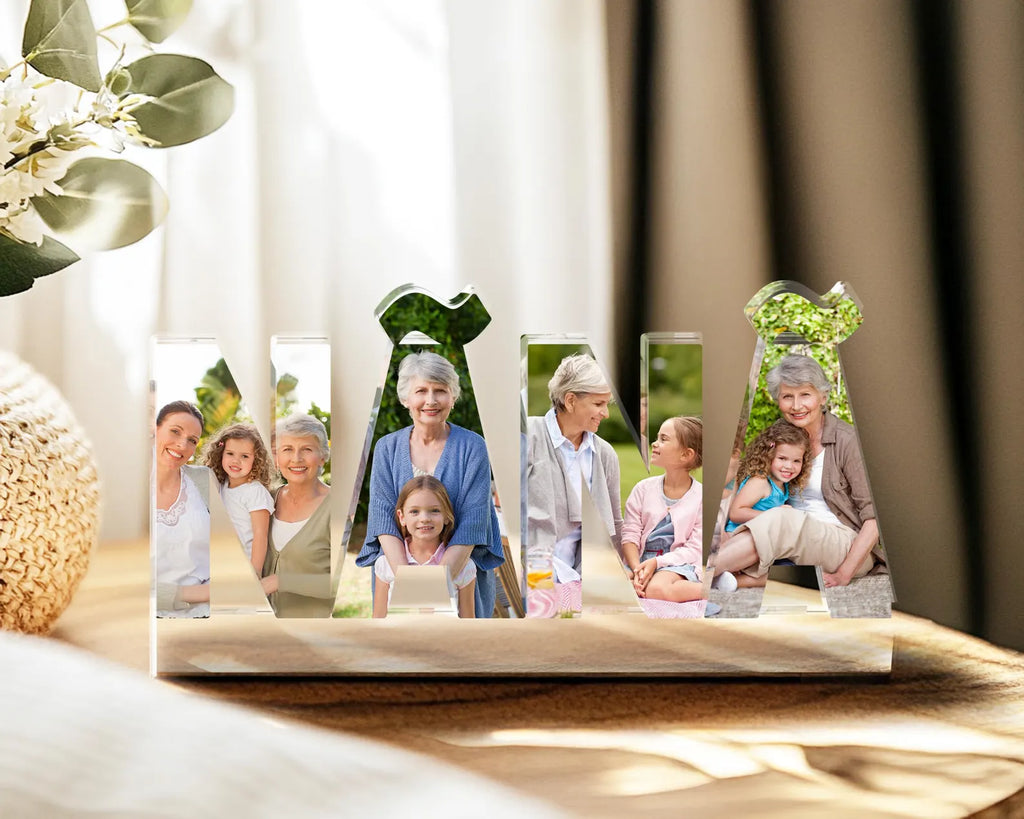 Custom Nana Photo Collage Acrylic Block, Grandma Photo Gift, Mother's Day Gift, Grandma Birthday Gift, Gift From Grandkids, Gift For Nana. MDBILUMIE16
