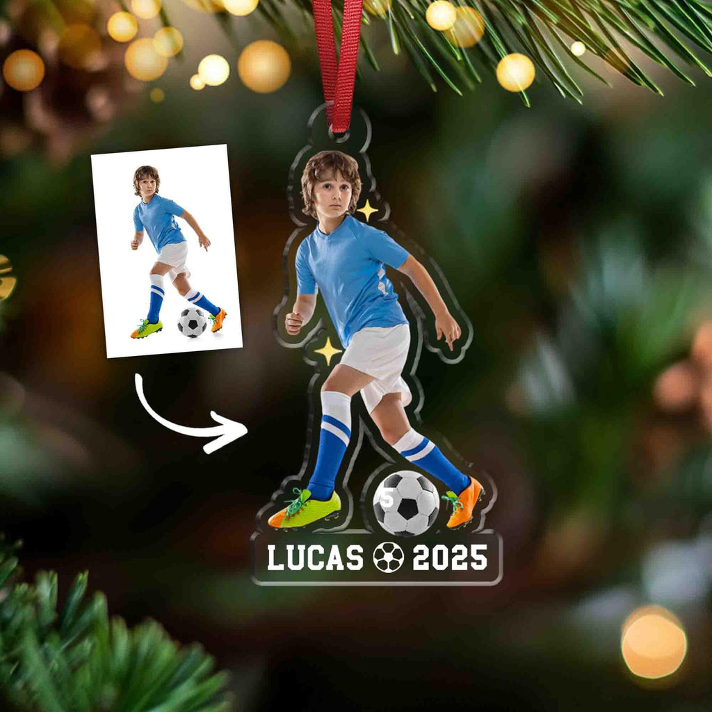 Personalized Soccer Team Ornament, Sport Photo Ornament, Soccer Player Gift, Soccer Team Gift, Soccer Coach Gift, Christmas Ornament COBILUMIE53