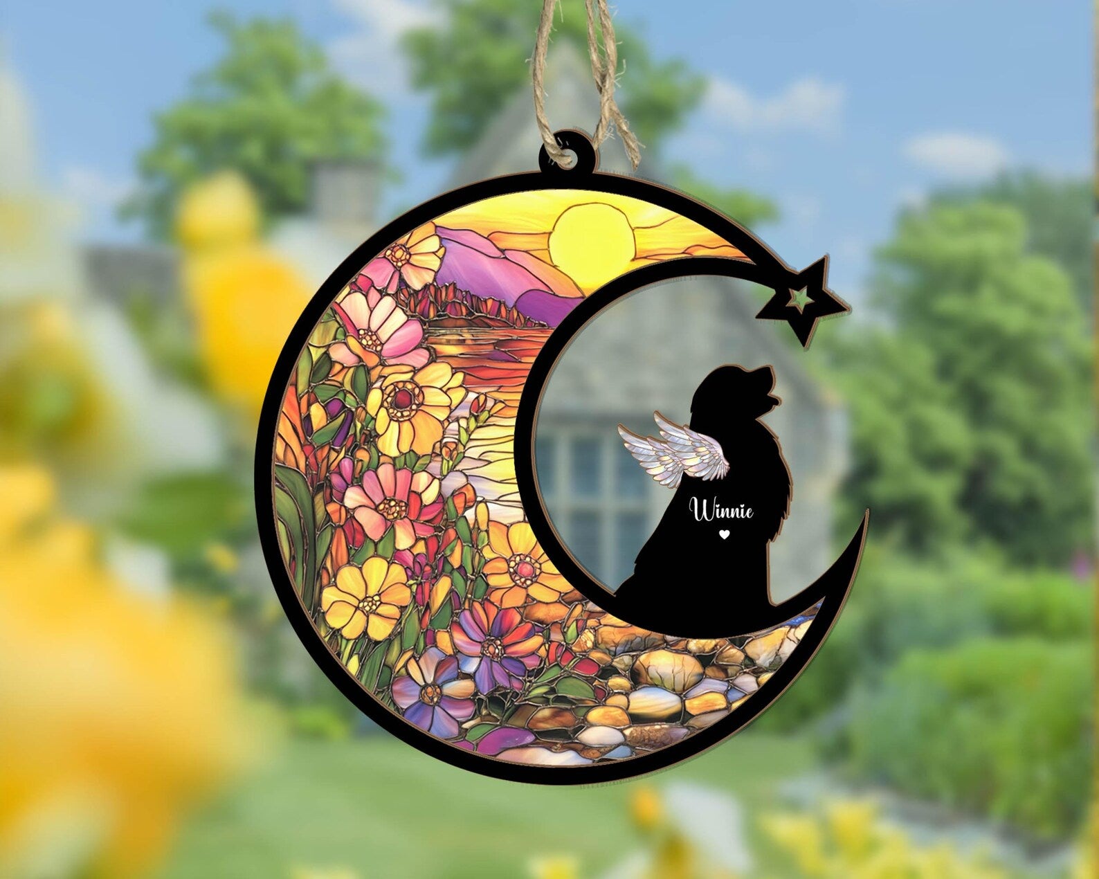 Personalized Dog Loss Sympathy Gift, Custom Pet Memorial Suncatcher, Pet Memorial Gift, Loss of Dog Gift, Pet Remembrance Gift. SCCBILUMMIE49