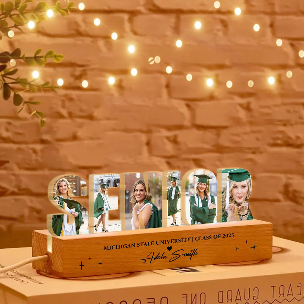 Personalized Senior Photo Collage Night Light, Custom Graduation Gift, Senior Gift, Class of 2027 Gift, Gift For Daughter, New Graduate Gift. GDFDBILUMIE3