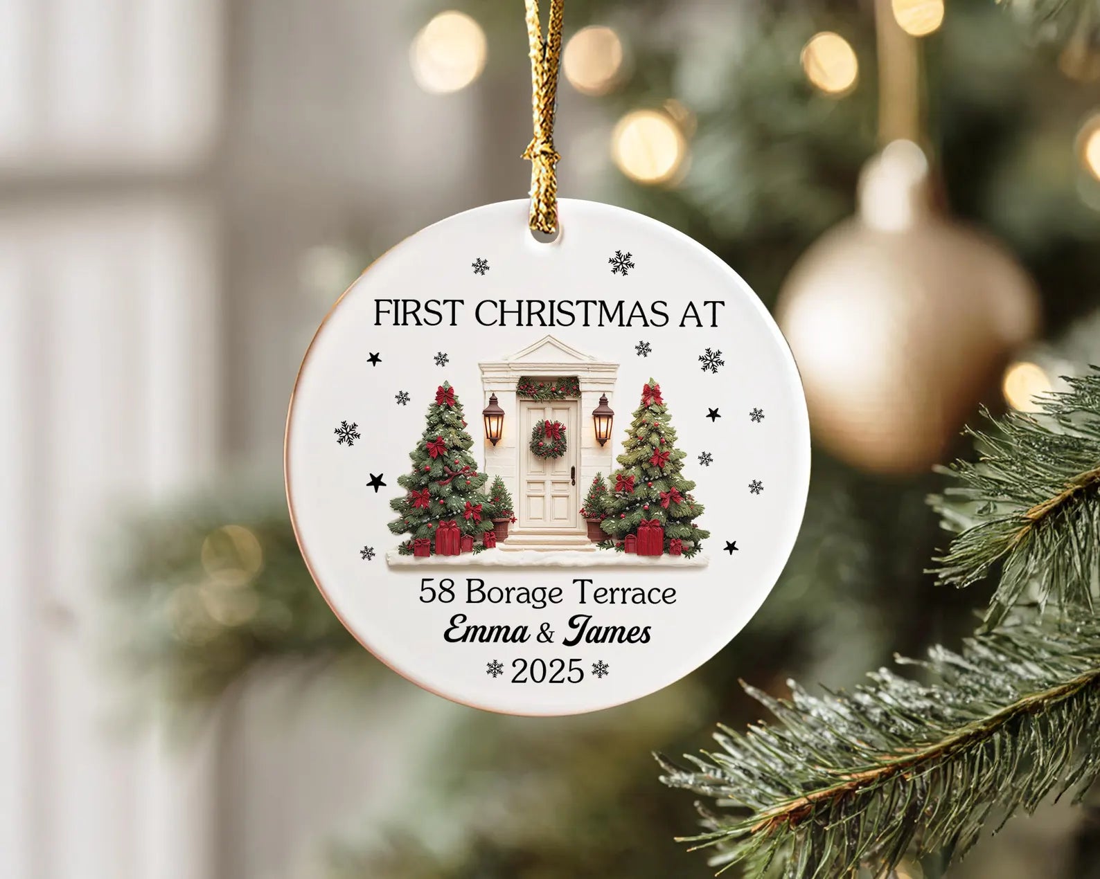 Custom New Home Christmas Ornament, First Christmas in Our New Home Ornament, First Home Ornament, Gift For Couple, Housewarming Gift. COBILUMIE71