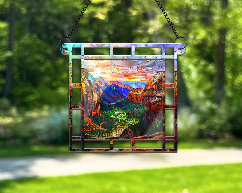 Zion National Park Suncatcher, US National Parks Window Hangings, Zion National Park Gift, Window Decor, Housewarming Gift. SCBILUMIE18