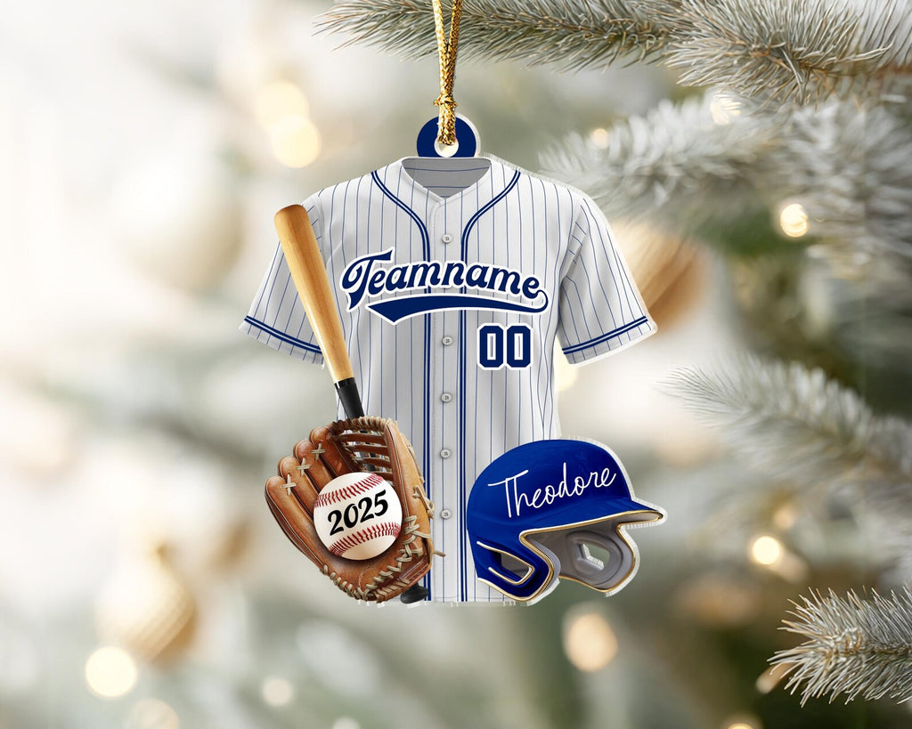 Personalized Baseball Player Christmas Ornament, Sport Ornament, Baseball Fan Gift, Baseball Team Gift, Team Christmas Gift, Christmas Decor. COBILUMIE15