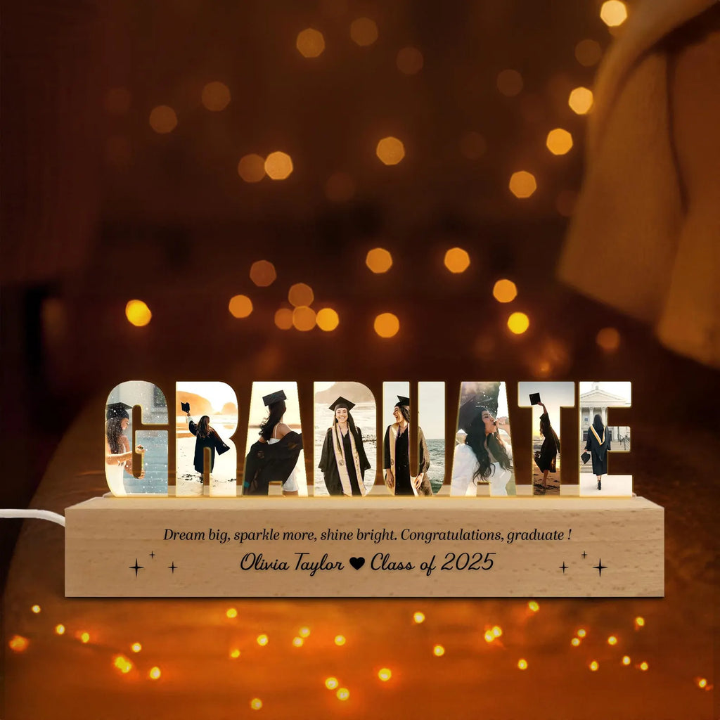 Personalized Graduate Photo Collage Night Light, Class of 2027 Gift, Graduation Gift, Senior Gift, High School Grad Gift, New Grad Gift. GDFDBILUMIE2