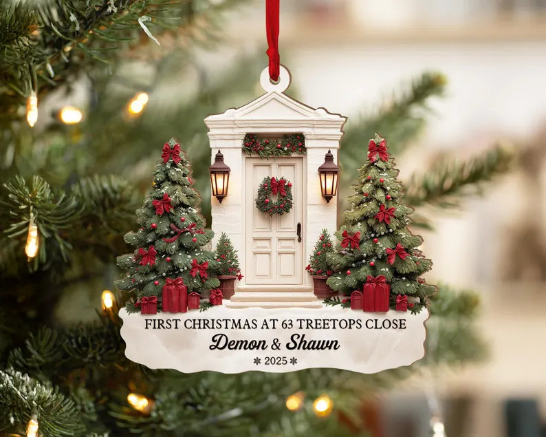 Personalized New Home Christmas Ornament, Our First Christmas in Our New Home, Address Ornament, First Home Ornament, New Home Keepsake. COBILUMIE1