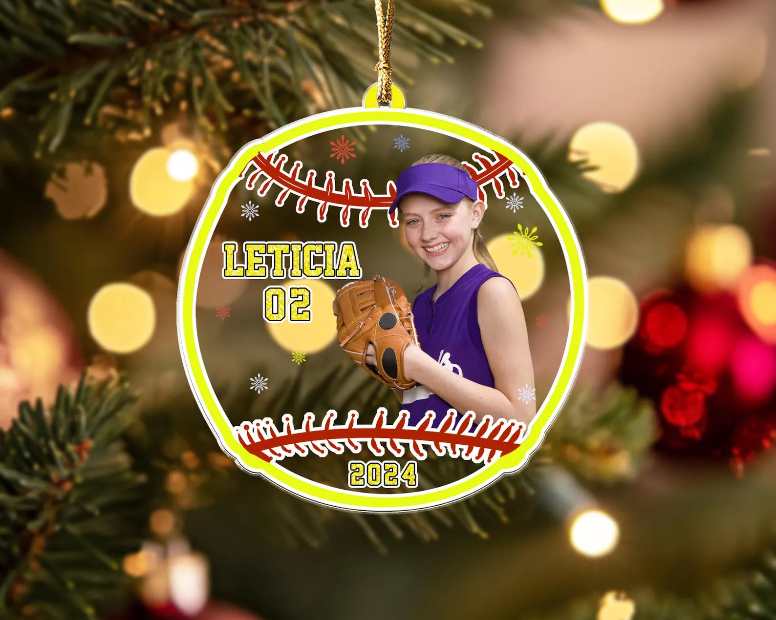 Personalized Softball Team Photo Ornament, Sport Ornament, Christmas Ornament, Softball Player Gift, Softball Team Gift, Christmas Gifts. COBILUMIE63