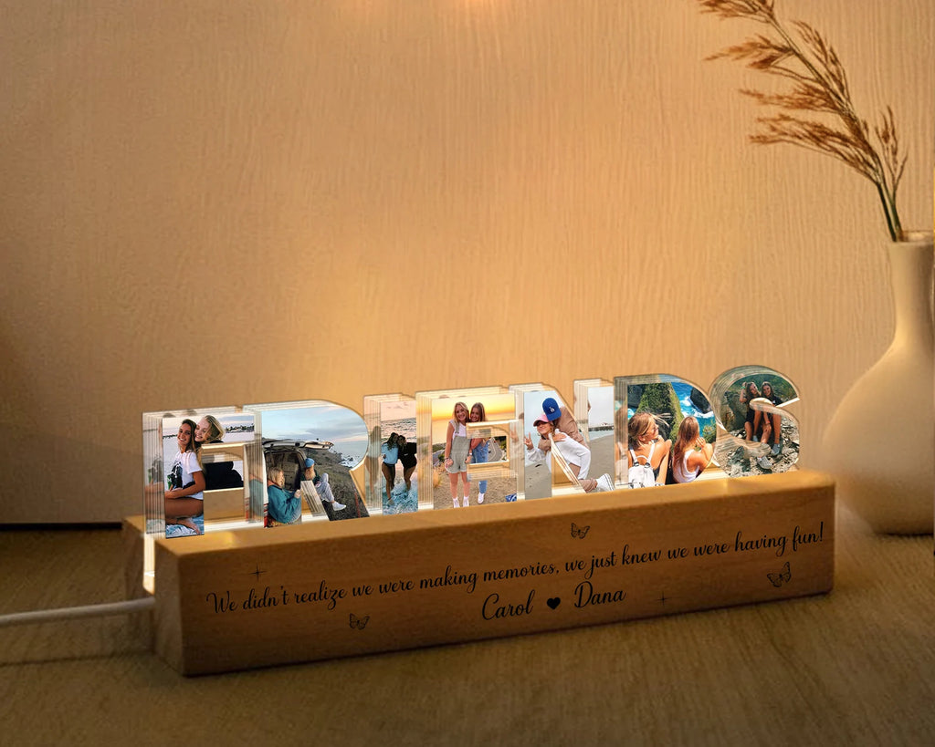 Personalized Friends Photo Night Light, Custom Best Friend Birthday Gift, Besties Gifts, BFF Gift, Gift for Besties, Friendship Gift. NLFRBILUMIE2