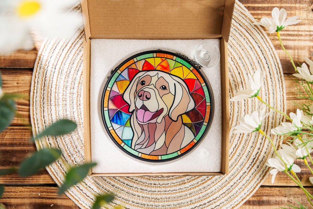 Personalized Pet Portrait Glass Suncatcher, Pet Memorial Gift, Dog Portrait From Photo Suncatcher, Loss Of Pet Gift, Pet Sympathy Gift. SCCBILUMMIE8