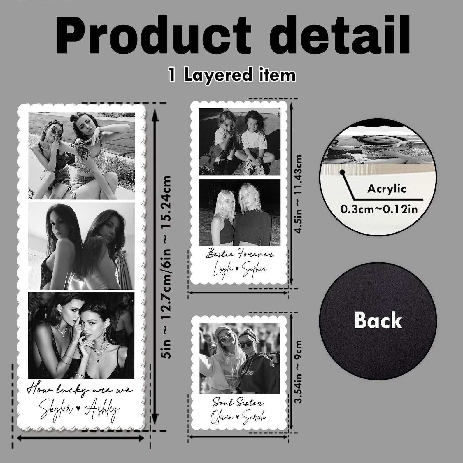 Custom Bestie Photo Strip Fridge Magnet, Bestie Birthday Gift, Friendship Gift, BFF Gift, Bridesmaid Gift, Gift For Bestie, Soul Sister Gift. PMBILUMIE2