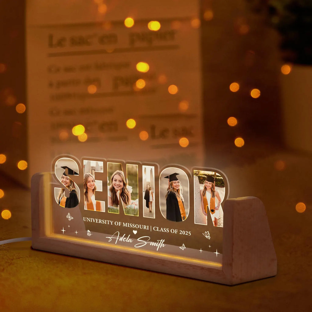 Custom Senior Photo Collage Night Light, Custom Class of 2027 Gift, Graduation Gift, Senior Gift, Gift For Daughter, New Graduate Gift. GDFDBILUMIE4