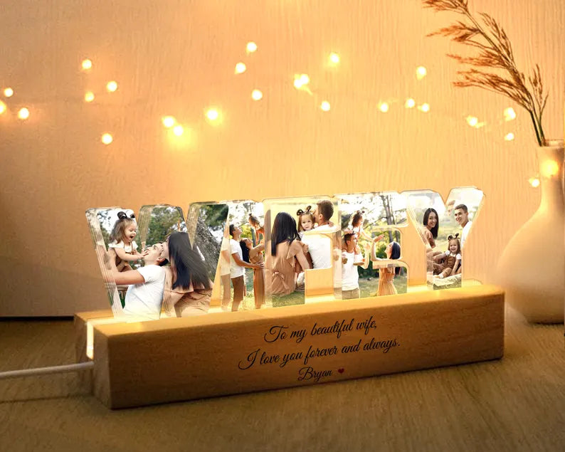 Personalized Wifey Photo Collage Light, Family Photo Gift, Anniversary Gift, Gift For Wife, Wedding Gift, Gift For Couple, Christmas Gifts NLFRBILUMIE25