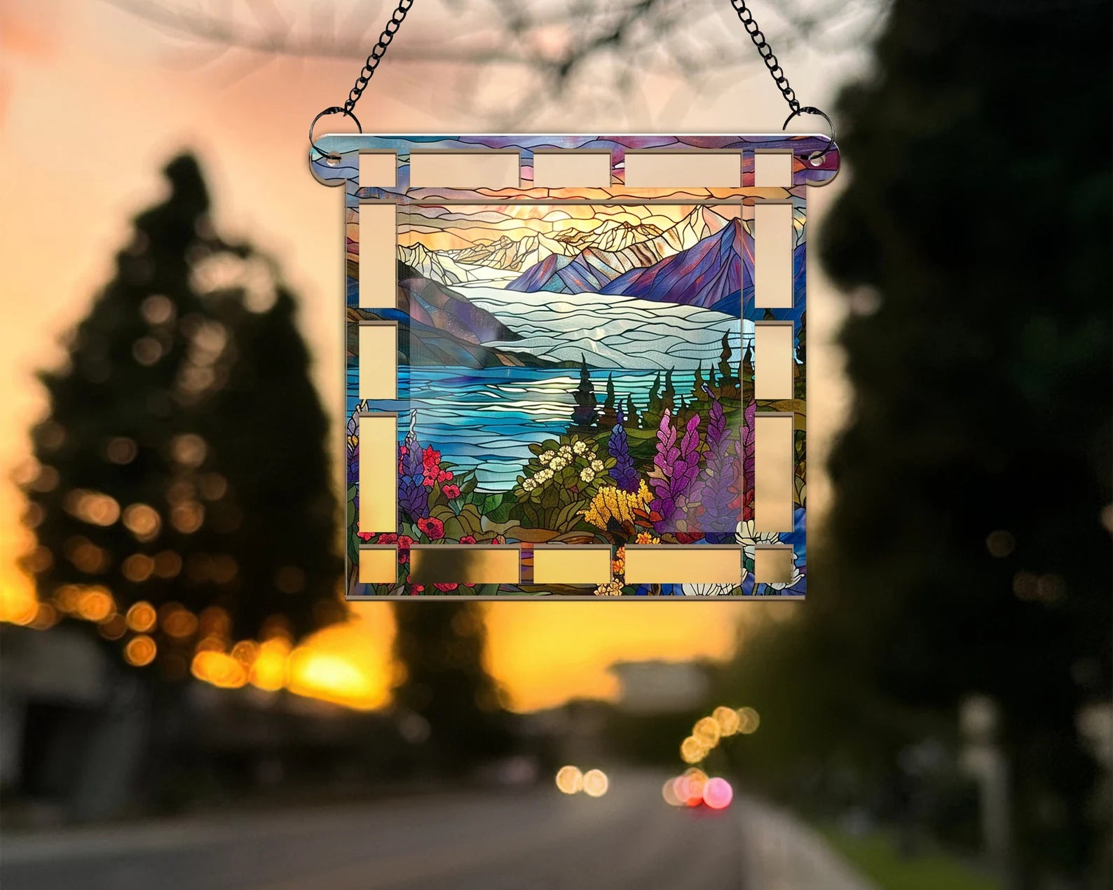 Kenai Fjords National Park Window Hangings Suncatcher, National Park Gifts, US National Parks Suncatcher, Window Decor, Housewarming Gift. SCBILUMIE19