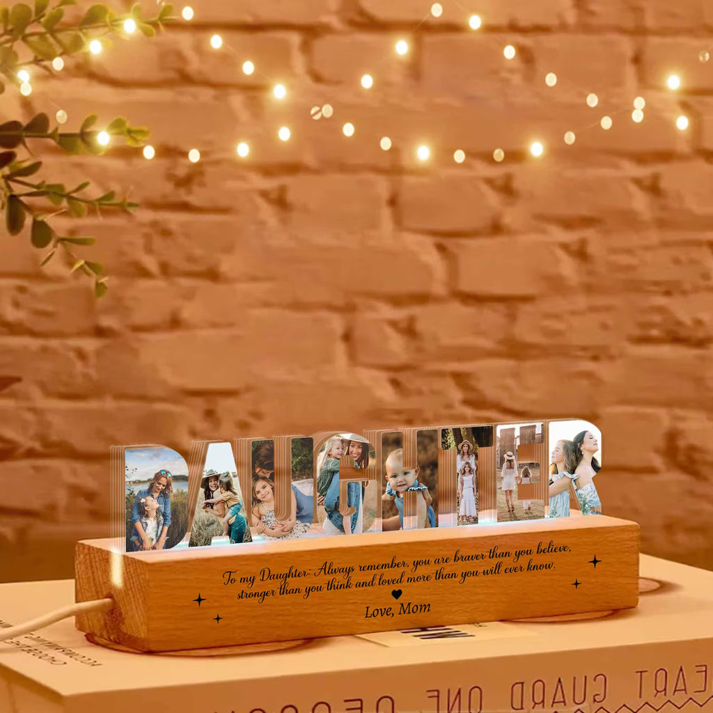 Personalized Daughter Photo Collage Night Light, Daughter Mother Gift, Gift For Daughter, Daughter Birthday Gift, Gift From Mom. NLFRBILUMIE30