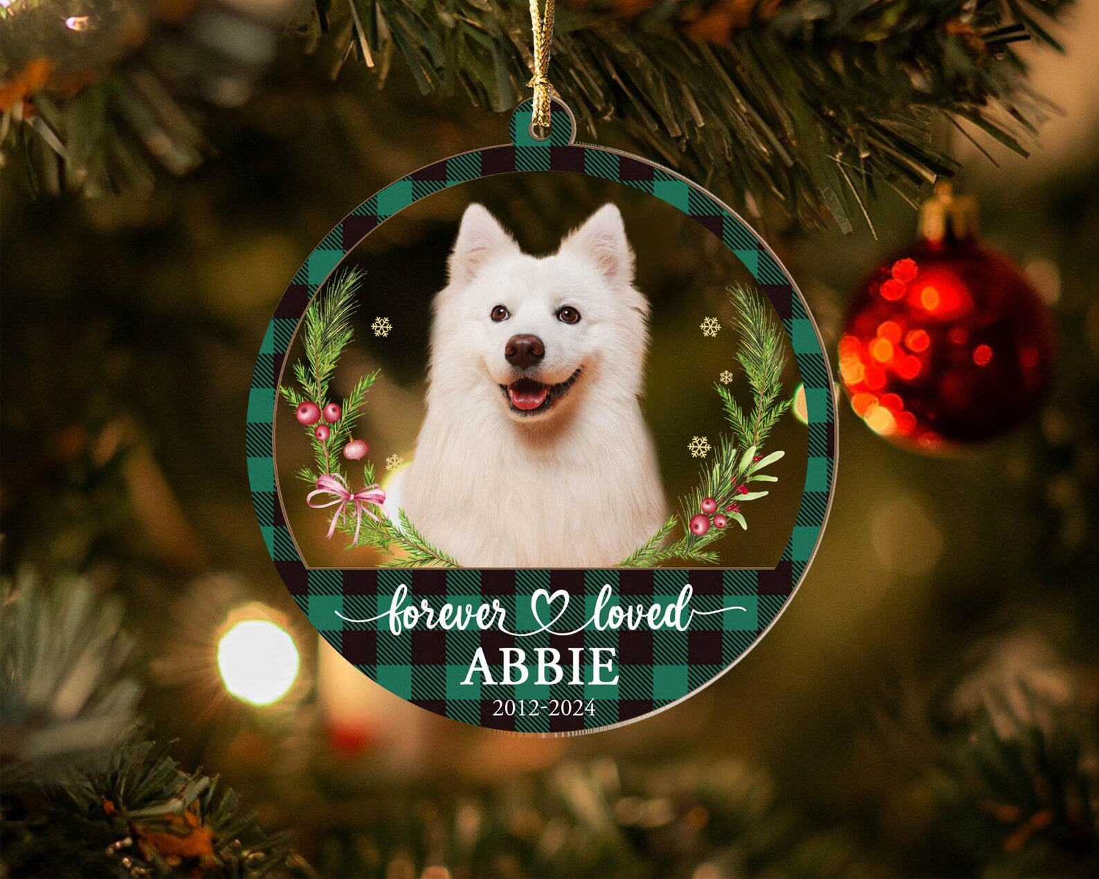 Personalized Cat Memorial Ornament, Custom Pet Christmas Ornament, Dog Christmas Ornament, Cat Christmas Ornament, Christmas Decoration.  COBILUMIE61