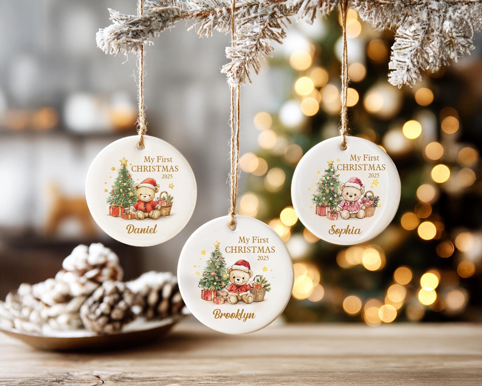 Personalized Baby's First Christmas Ornament, New Baby Ornament, Kid Christmas Gift, Newborn Gifts, Baby Christmas Gift, Christmas Decor. COBILUMIE41