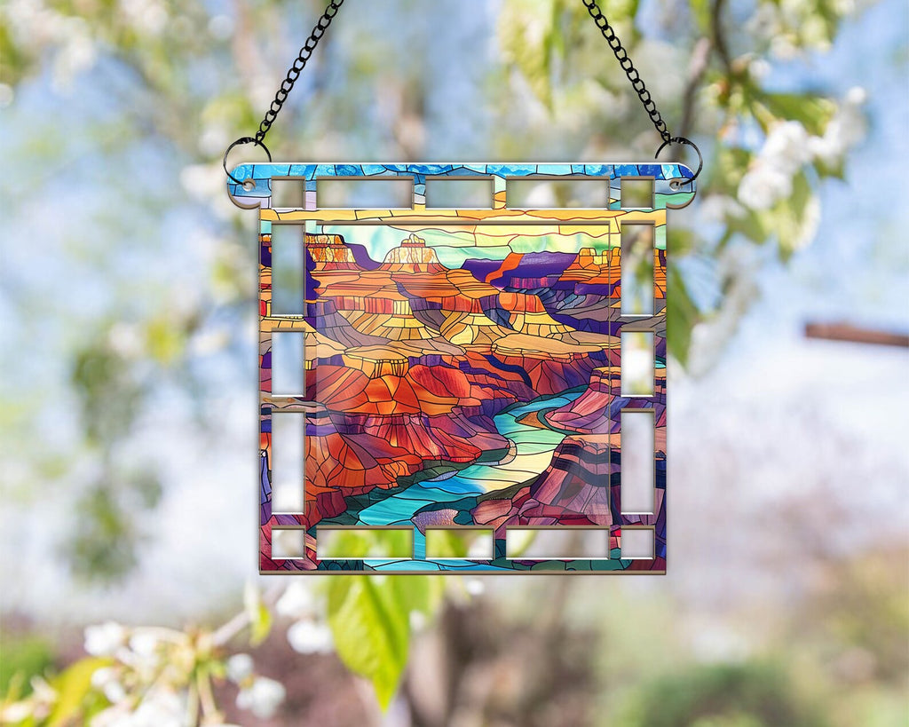 Grand Canyon National Park Window Hangings Suncatcher, US National Parks Suncatcher, National Park Gifts, Traveler Gift, Hiker Gift. SCBILUMIE16