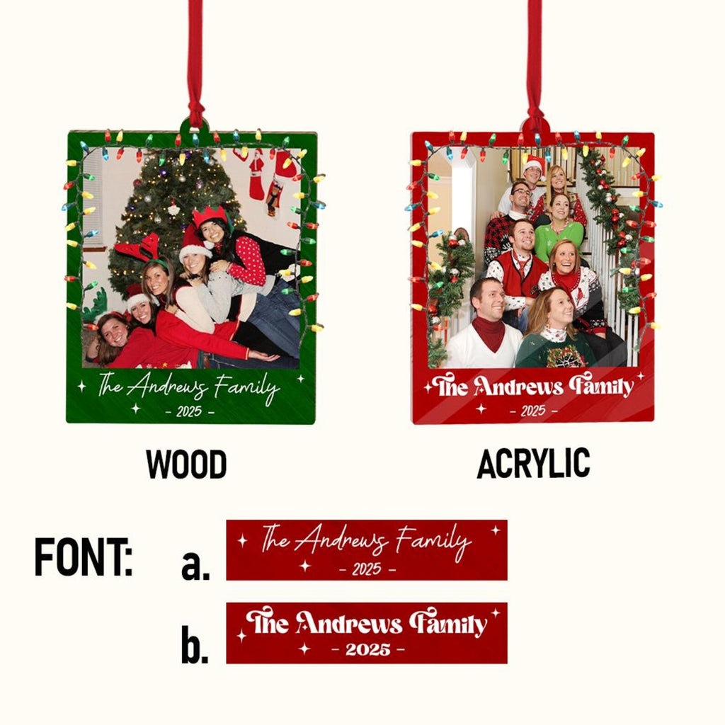 Custom Family Photo Christmas Ornament, Custom Family Picture Ornament, Family Keepsake, Big Family Ornament, Family Christmas Gift COBILUMIE48