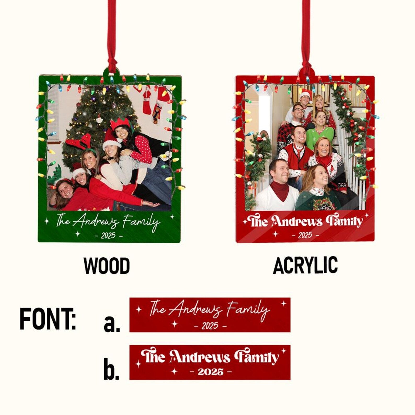 Custom Family Photo Christmas Ornament, Custom Family Picture Ornament, Family Keepsake, Big Family Ornament, Family Christmas Gift COBILUMIE48