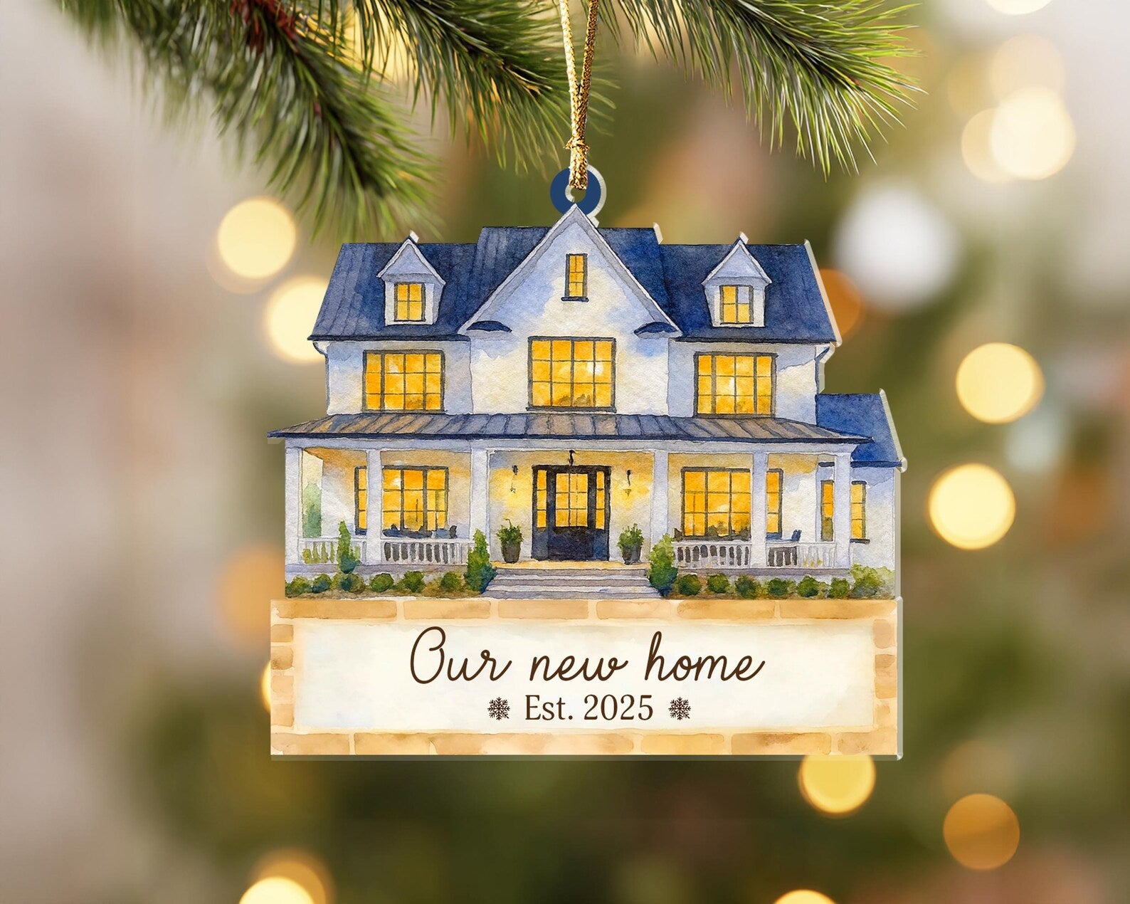 Personalized New Home Ornament, House Photo Ornament, New Home Christmas Gift, Housewarming Gift, Realtor Client Gift, Christmas Decor. COBILUMIE16