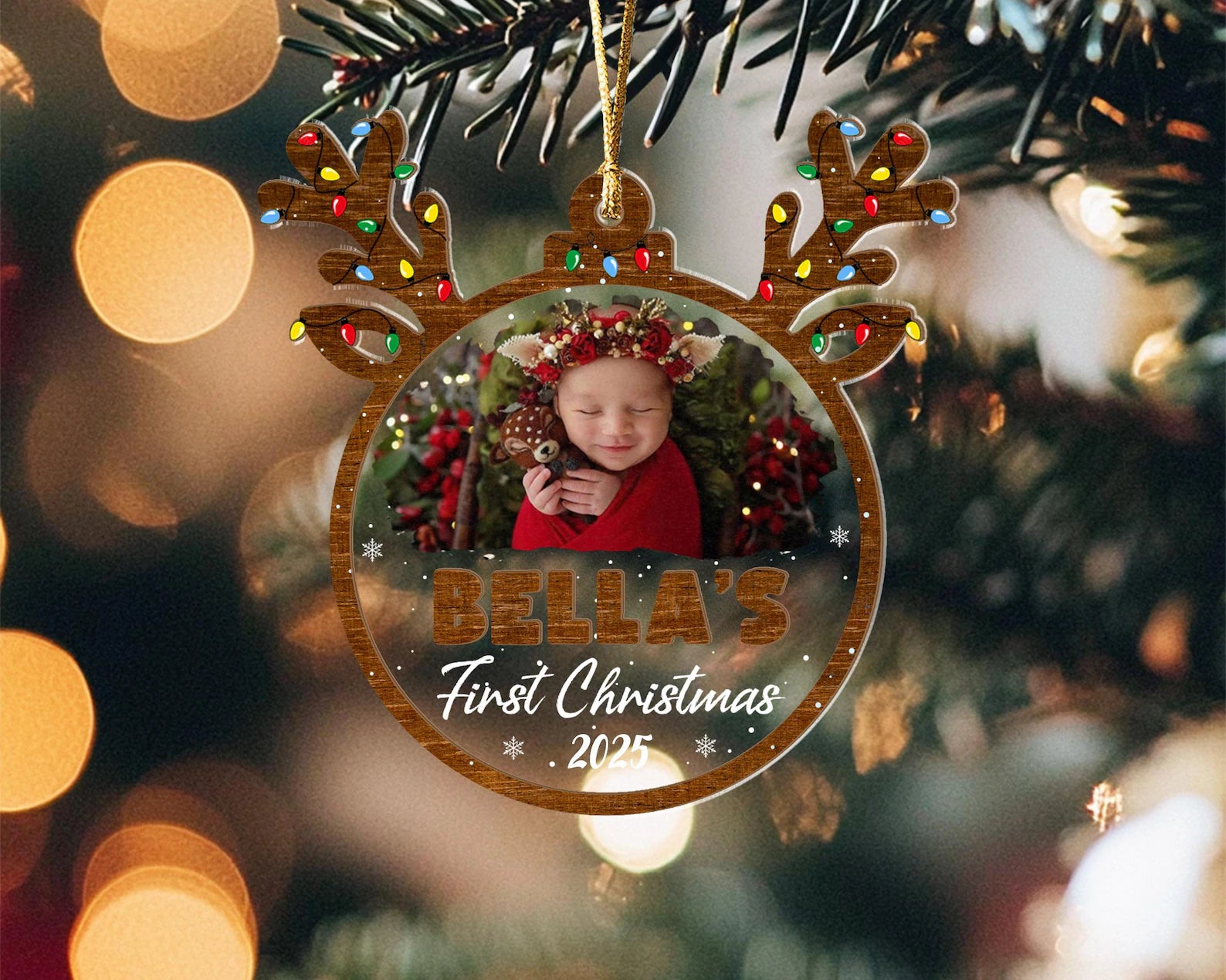 Personalized Baby's First Christmas Ornament, Baby Photo Ornament, New Baby Ornament, Baby Shower Gift, Newborn Ornament, Christmas Decor. COBILUMIE80