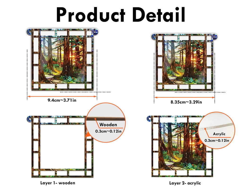 Redwood National Park Suncatcher, National Park Window Hangings, US National Parks Gifts, Window Decor, Housewarming Gift. SCBILUMIE20