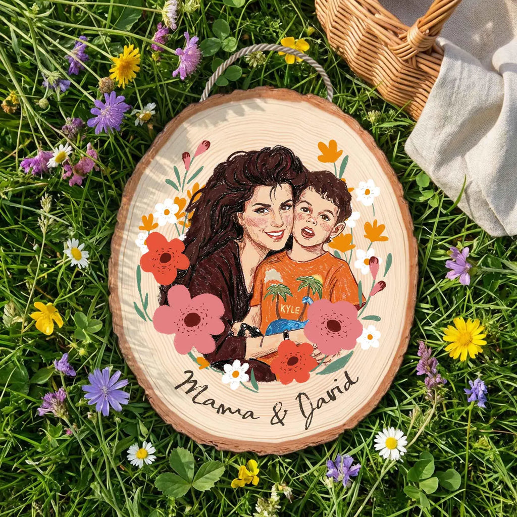 Custom Grandma Portrait Wooden Hanging, Custom Family Portrait From Photo, Grandma Mother's Day Gift, Nana Gift, Grandma Gift From Grandkids. MDBILUMIE12